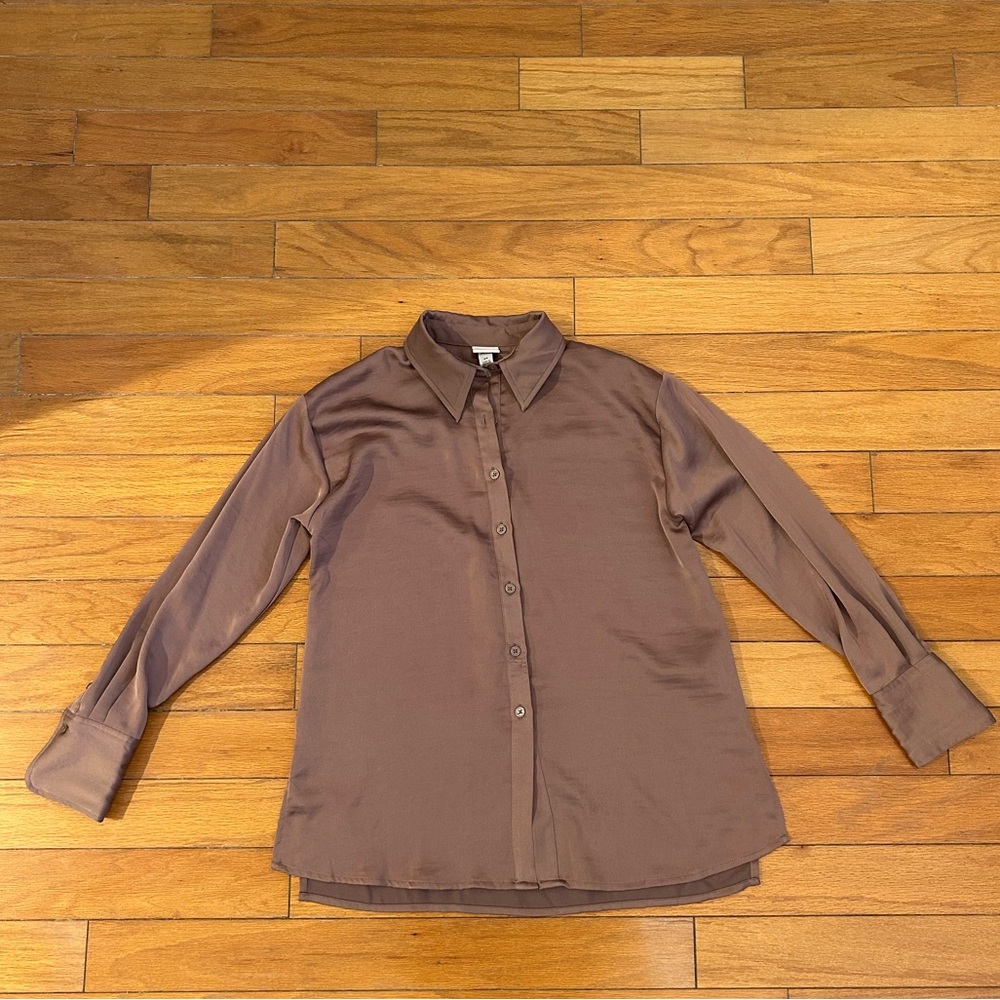 Satin Button Up Top